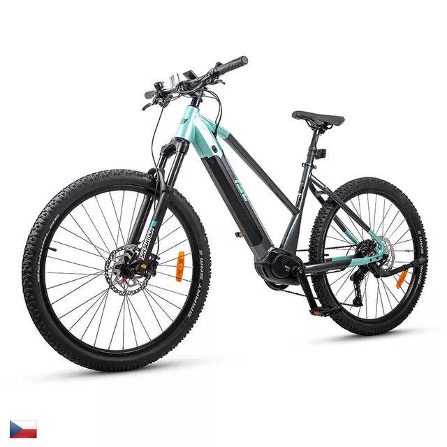Dámské horské elektrokolo inSPORTline ISL Asuki 630 Wh 27,5" - model 2026 • dojezd až 150 km - Aqua Blue - Aqua Blue