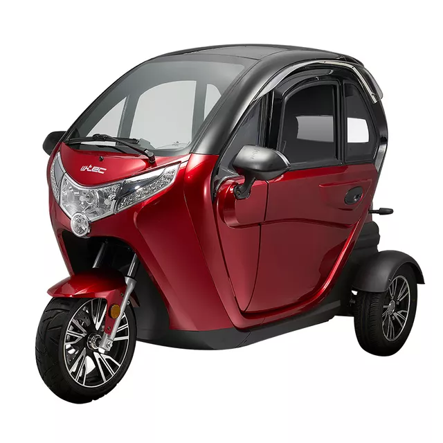 Elektrická tříkolka se střechou W-TEC Tukago • 25 km/h • až 50km dojezd • bez řidičáku - červená - červená