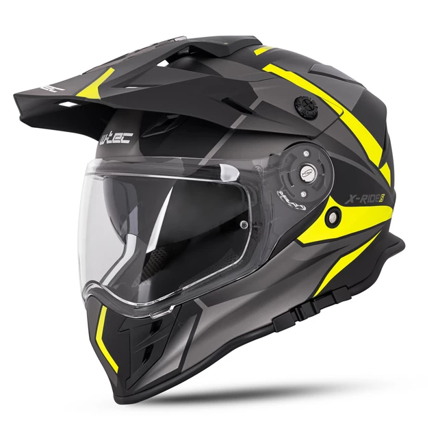 Moto přilba W-TEC Valso Graphic - černo-šedo-fluo - černo-šedo-fluo
