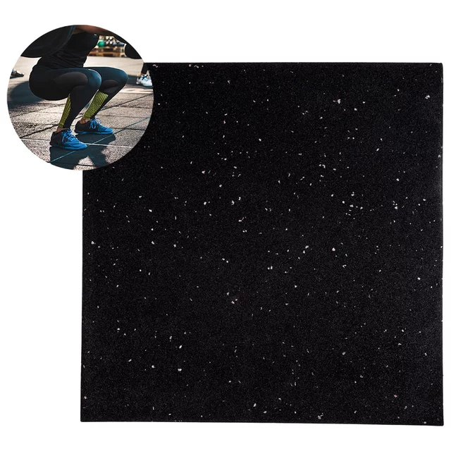 Zátěžová podložka inSPORTline Proteko II 50x50x3 cm - černo-šedá - černo-šedá