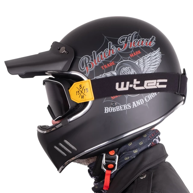 Moto přilba W-TEC Black Heart Retron - Simple Black