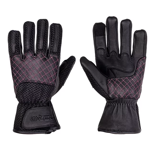 Dámské moto rukavice W-TEC Ladonna - 2.jakost - černo-růžová