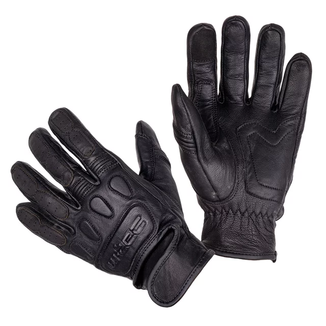 Kožené moto rukavice W-TEC Cherton II - 2.jakost - černá - černá