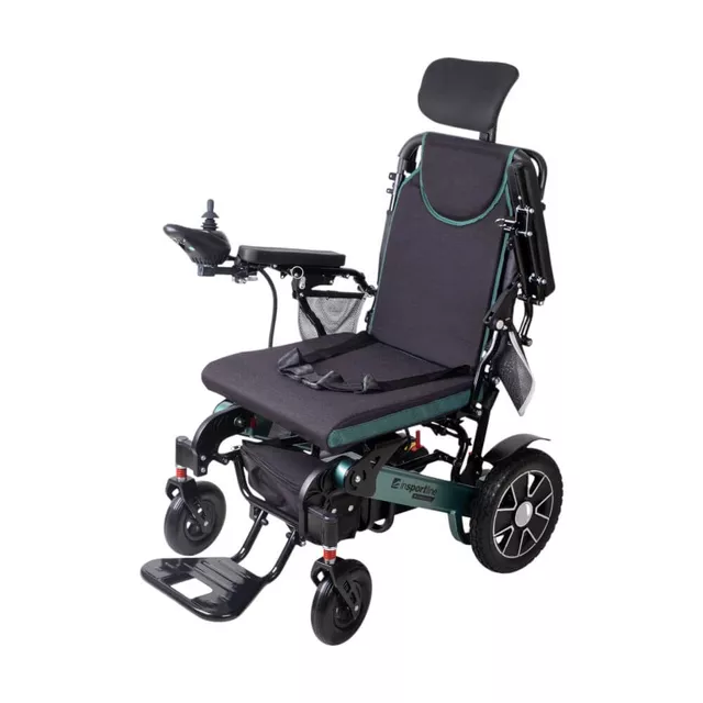 Elektrický invalidní vozík inSPORTline Hawkie Evo II s polohovatelným opěradlem • 700W • 30,55kg • do 130kg • až 24km dojezd