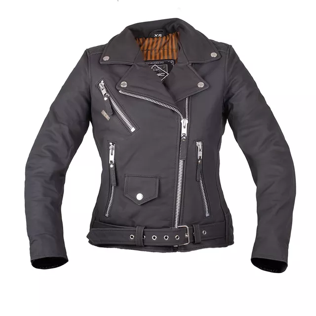 Dámská kožená moto bunda W-TEC Brinea - matně černá - matně černá