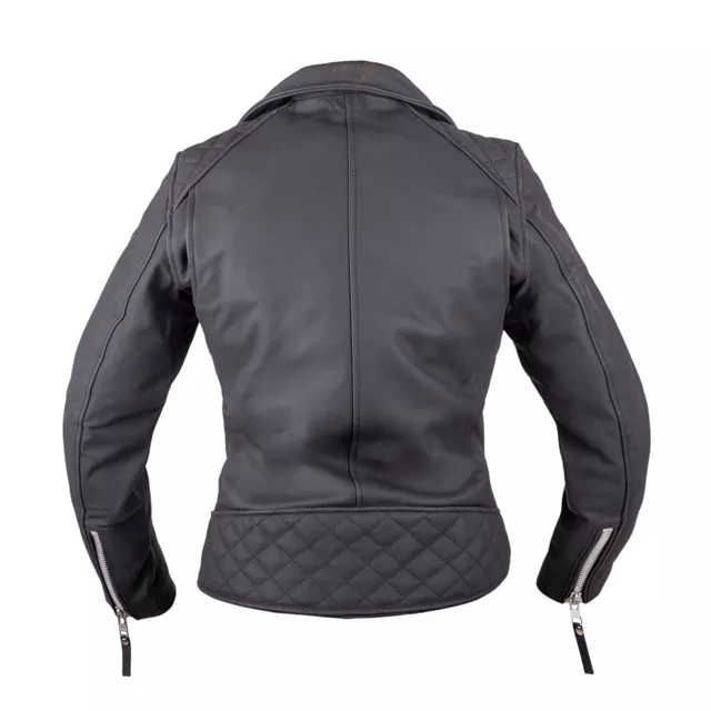 Dámská kožená moto bunda W-TEC Brinea - matně černá