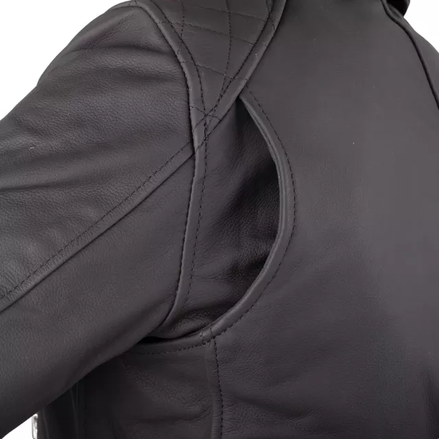 Dámská kožená moto bunda W-TEC Brinea - matně černá