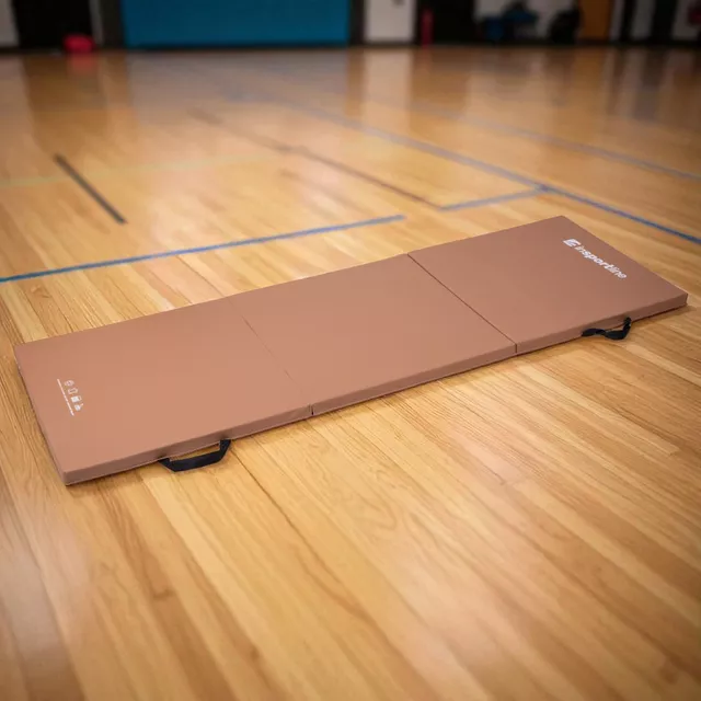 Skládací gymnastická žíněnka inSPORTline Trifold 195x90x5 cm - černá