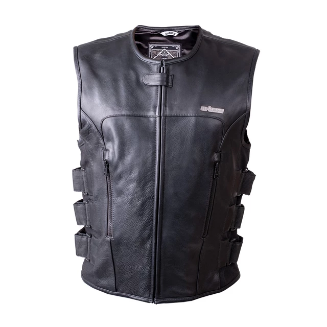 Kožená moto vesta W-TEC Trabacho - černá
