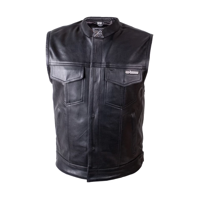 Kožená moto vesta W-TEC Delasola - černá