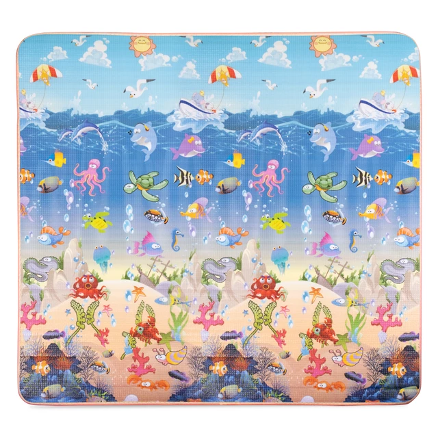 Rolovatelná dětská podložka inSPORTline Lhotino 200x180x1,5 cm - Žirafa/Strom
