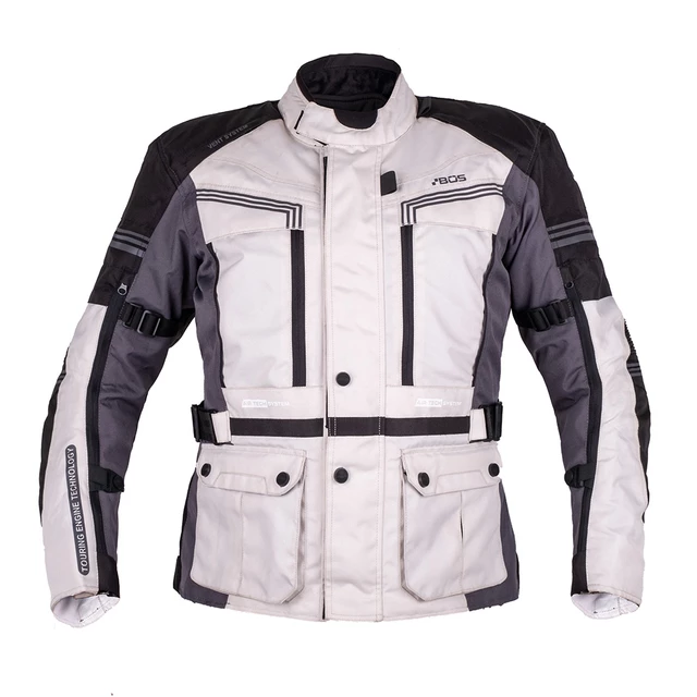 Pánská touringová moto bunda BOS Maximum - Gray - Gray