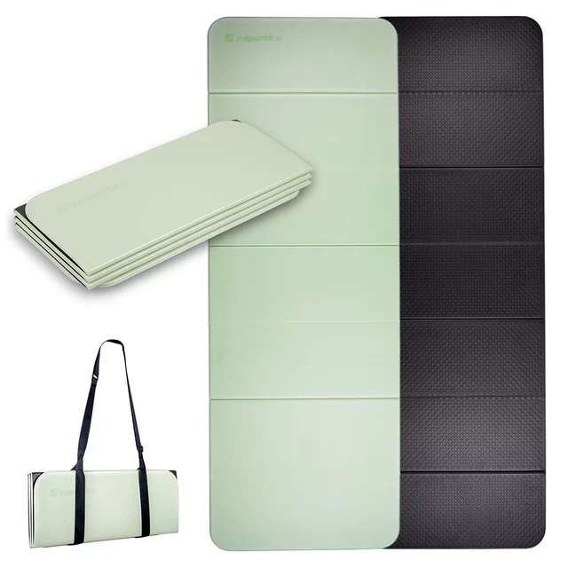 Skládací podložka na cvičení inSPORTline Misette 180x61x0,8 cm - modro-černá - matcha zeleno-černá