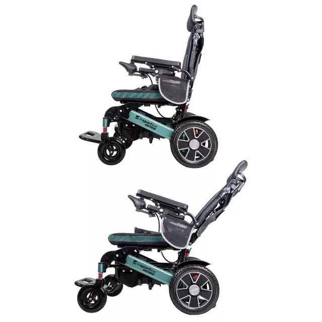 Elektrický invalidní vozík inSPORTline Hawkie Evo II s polohovatelným opěradlem • 700W • 30,55kg • do 130kg • až 24km dojezd