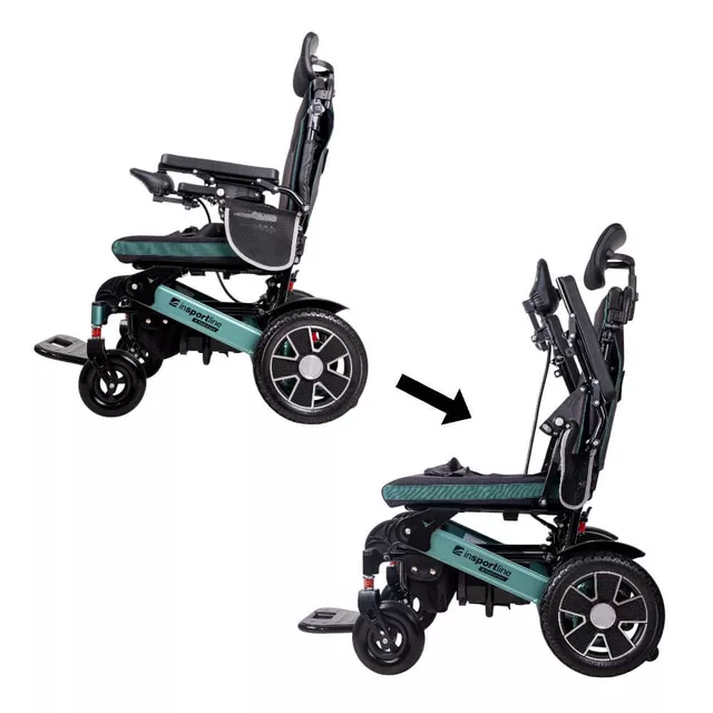 Elektrický invalidní vozík inSPORTline Hawkie Evo II s polohovatelným opěradlem • 700W • 30,55kg • do 130kg • až 24km dojezd