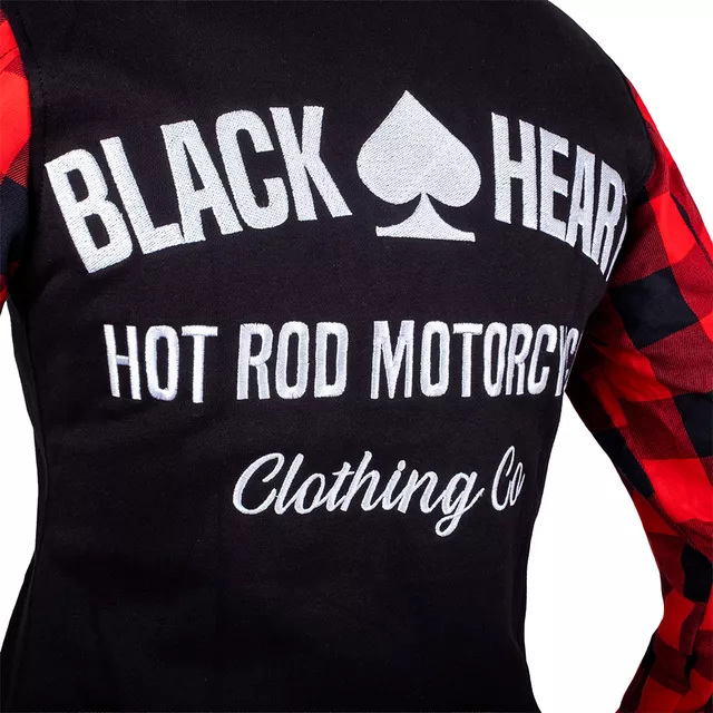 Moto mikina W-TEC Black Heart Ramforge - červeno-černá
