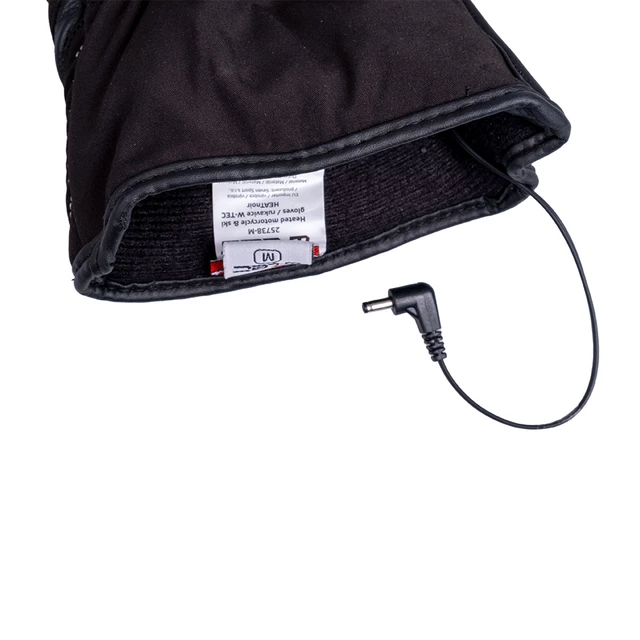 Vyhřívané moto a lyžařské rukavice W-TEC HEATnoir 2x2000 mAh - černá