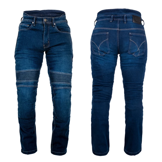 Pánské moto jeansy BOS Micas - Gray - Blue