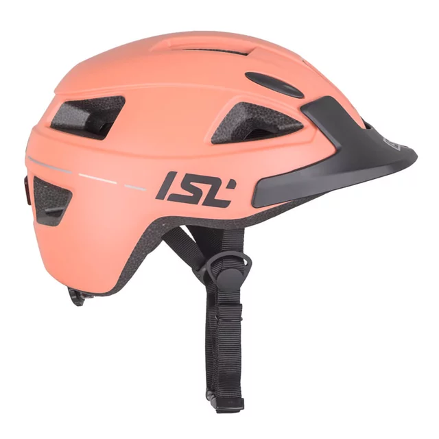 Dětská cyklo přilba s LED světlem ISL Lumiro - Blush Pink