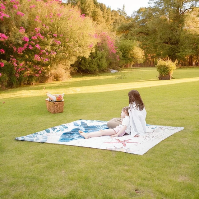 Pikniková deka inSPORTline Maritino 208x197 cm - mořský život