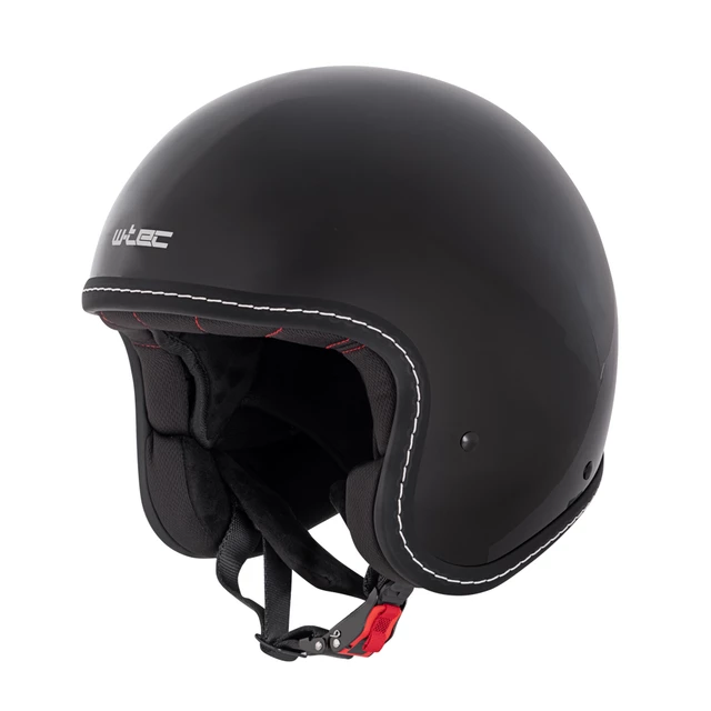 Chopper přilba W-TEC Badachos - matně černá - černá lesk