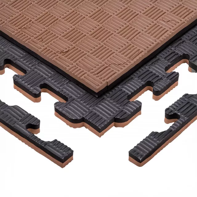 Puzzle tatami podložka inSPORTline Sazegul 100x100x2 cm - šedo-černá, vzor 5 proužků - mocha mousse-černá, vzor 5 proužků