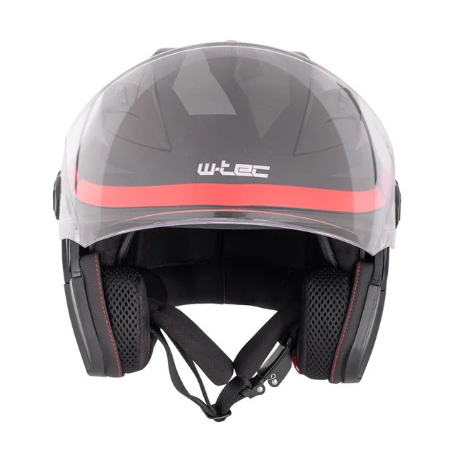 Otevřená přilba W-TEC Barcela Vermella - černo-šedá