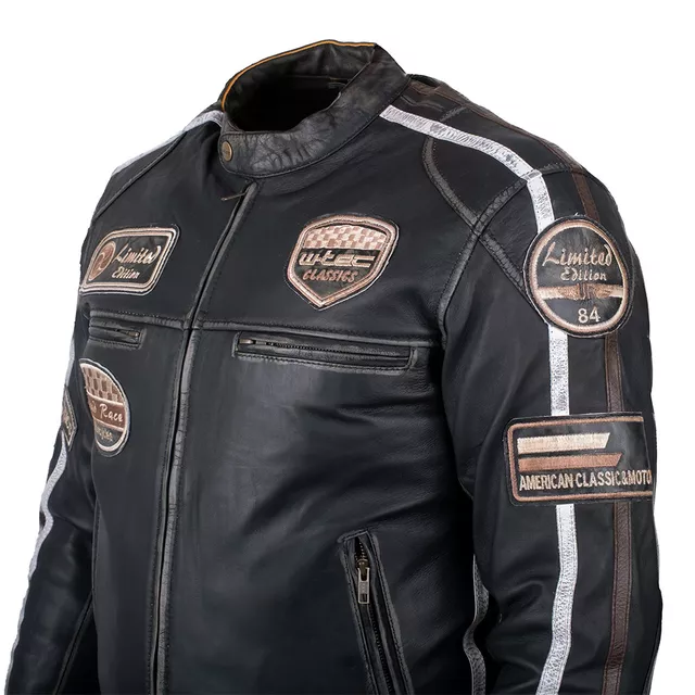 Pánská kožená moto bunda W-TEC Sheawen Vintage