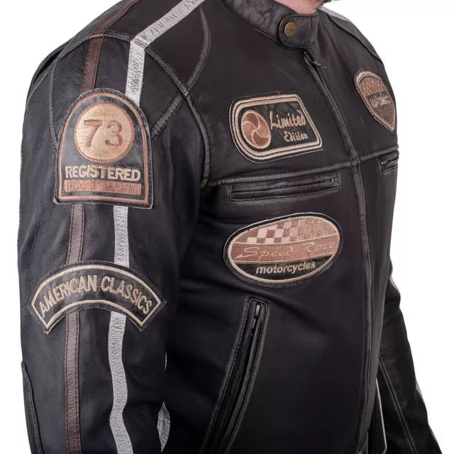Pánská kožená moto bunda W-TEC Sheawen Vintage