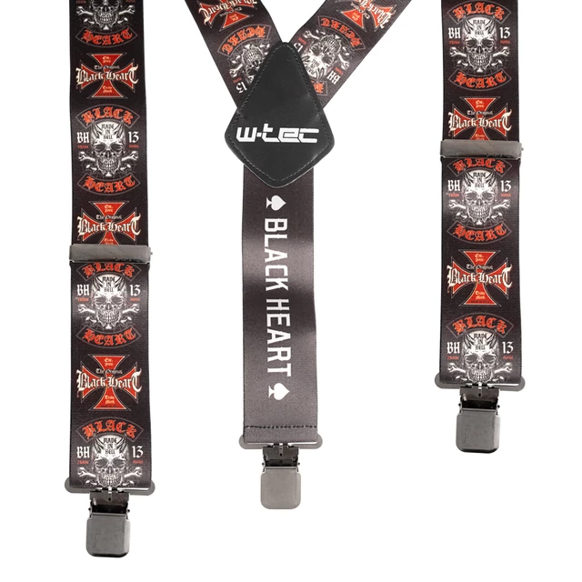 Kšandy W-TEC Black Heart Suspenders - Warhawk - Cross Skull