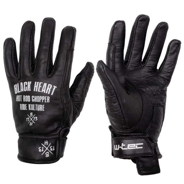 Letní kožené moto rukavice W-TEC Black Heart Darios - černá