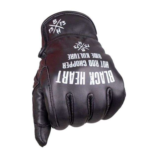 Letní kožené moto rukavice W-TEC Black Heart Darios - černá