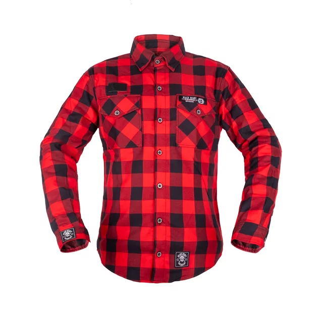 Košile W-TEC Black Heart Respector II - černá s modrým pruhem - červeno-černá