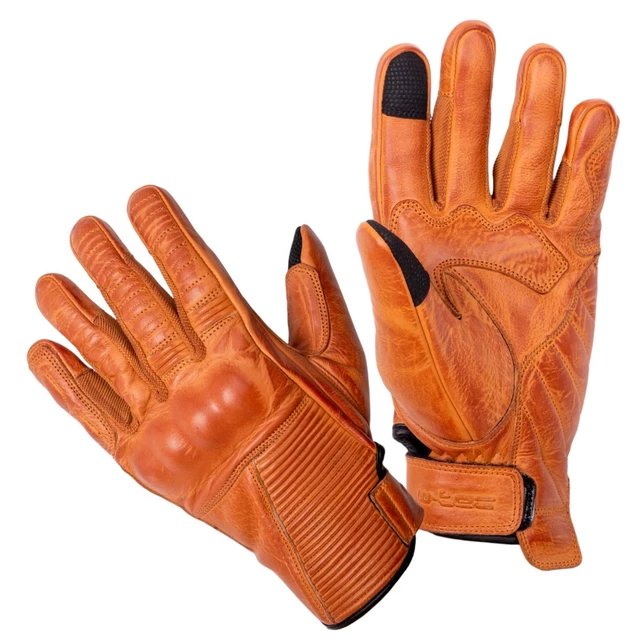 Kožené moto rukavice W-TEC Kruegero - hnědá
