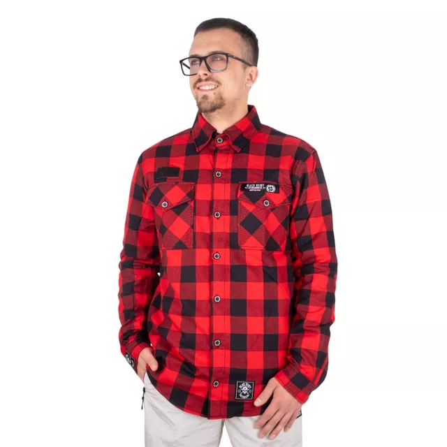 Košile W-TEC Black Heart Respector II - černá s modrým pruhem