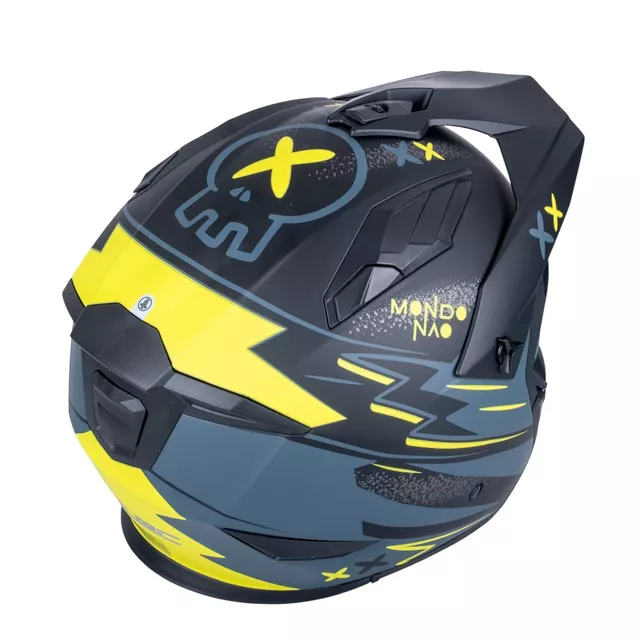 Modulární přilba W-TEC Badalone Graphic - matně černá-žlutá