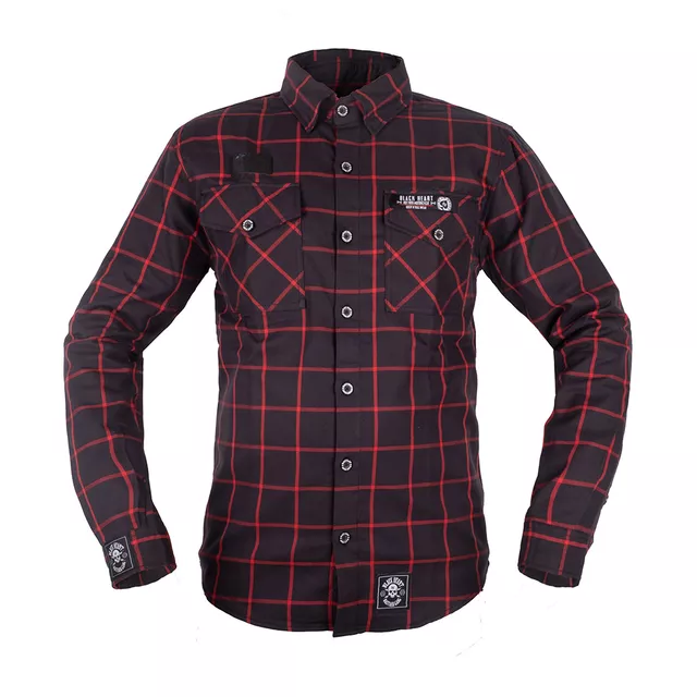 Košile W-TEC Black Heart Respector II - černá s modrým pruhem - černá s červeným pruhem