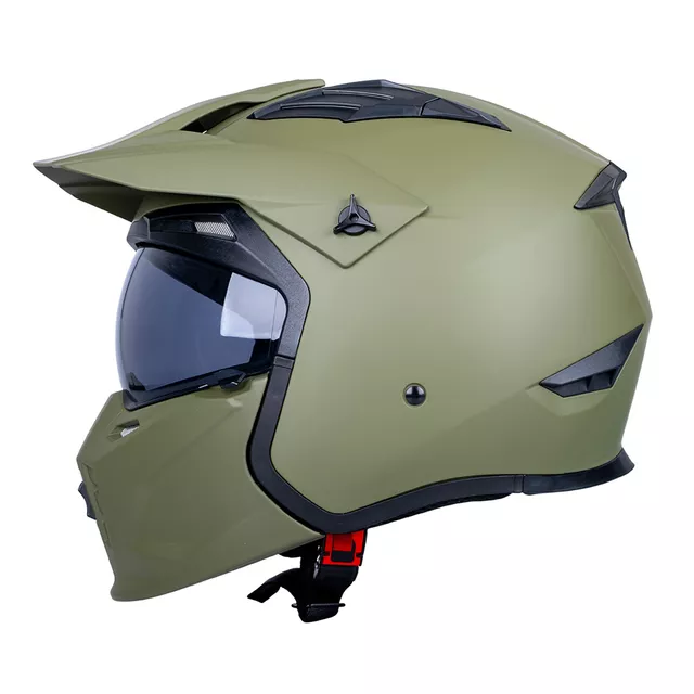 Modulární přilba W-TEC Badalone Army - béžová matná