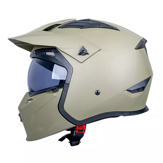 Modulární přilba W-TEC Badalone Army - béžová matná