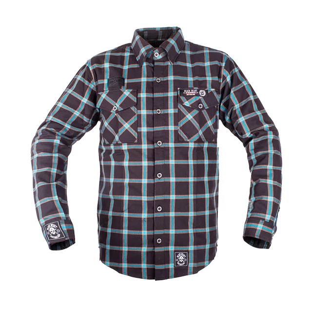 Košile W-TEC Black Heart Respector II - černá s modrým pruhem - černá s modrým pruhem