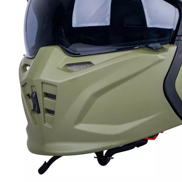 Modulární přilba W-TEC Badalone Army - béžová matná