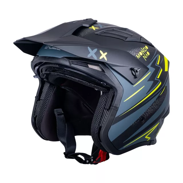 Modulární přilba W-TEC Badalone Graphic - matně černá-žlutá