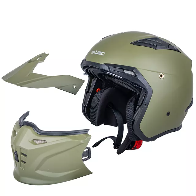 Modulární přilba W-TEC Badalone Army - béžová matná