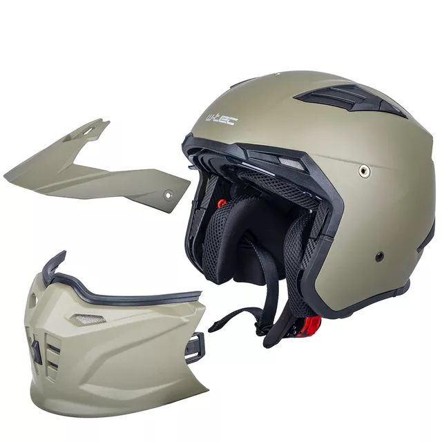 Modulární přilba W-TEC Badalone Army - béžová matná