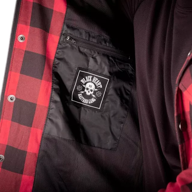 Moto košile W-TEC Black Heart Rattlesneak - zeleno-černá kostkovaná