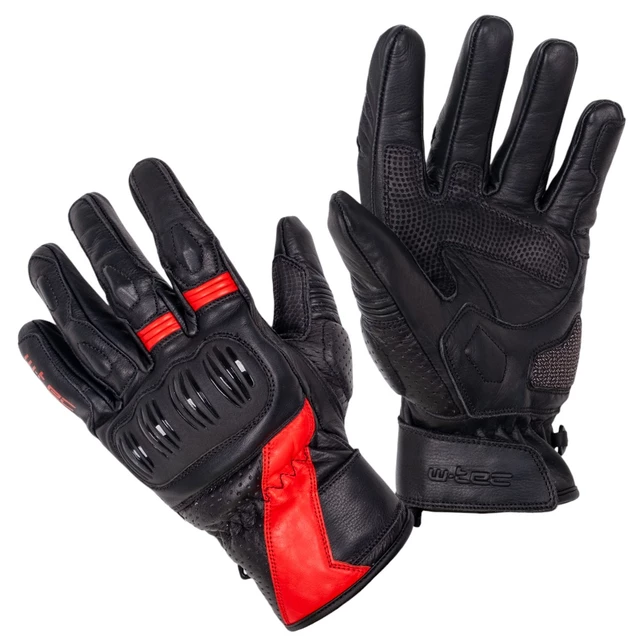 Moto rukavice W-TEC Bowia - černo-červená - černo-červená