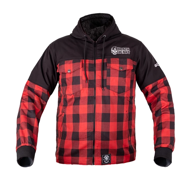 Softshellová moto bunda W-TEC Black Heart Rozzer - červeno-černá - červeno-černá