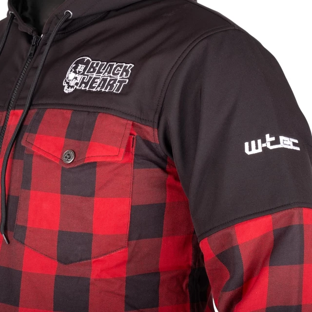 Softshellová moto bunda W-TEC Black Heart Rozzer - červeno-černá
