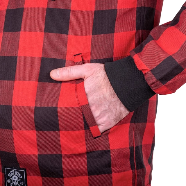 Softshellová moto bunda W-TEC Black Heart Rozzer - červeno-černá