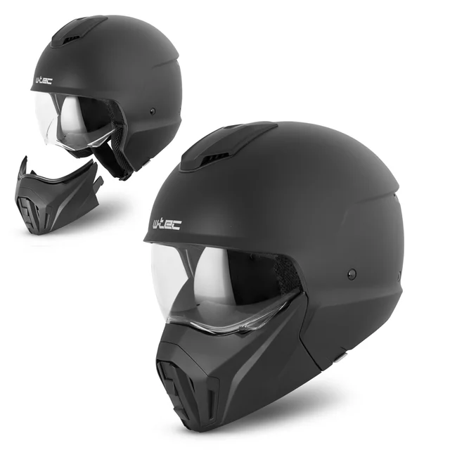 Modulární přilba W-TEC Satalone - Black Matt - Black Matt